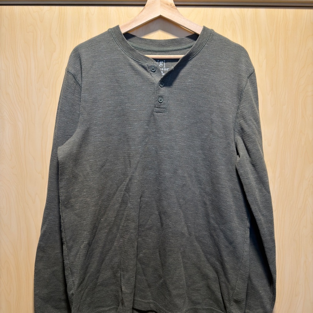 George Olive/Gray Long Sleeve Henley
